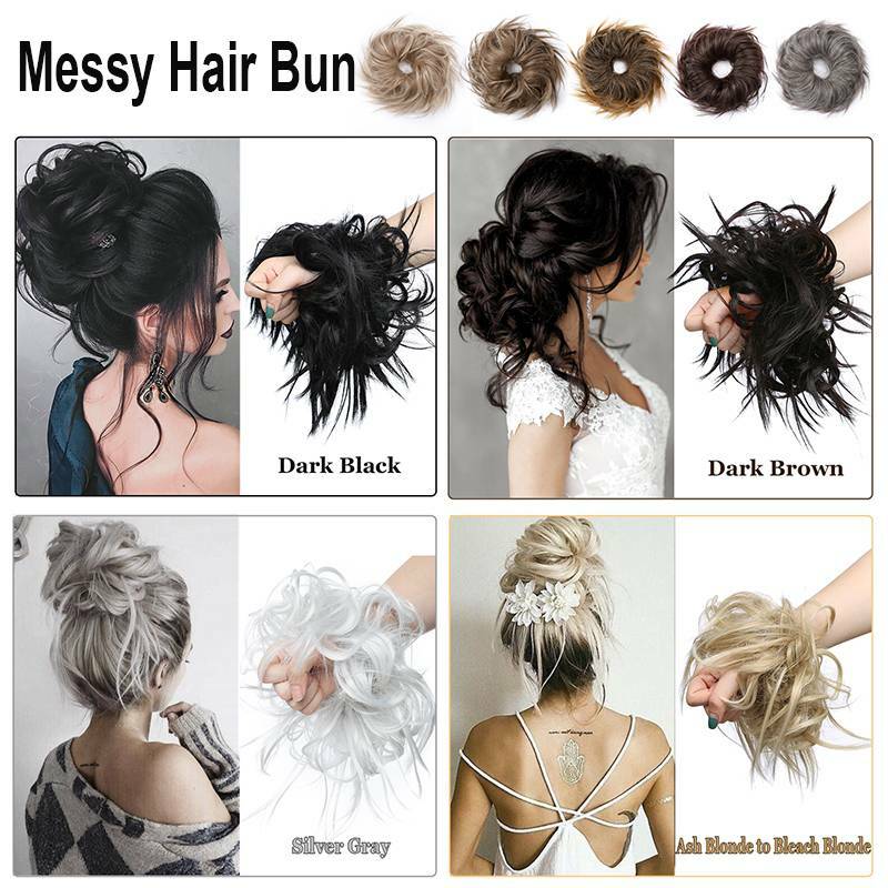 Large Thick Messy Bun Ponytail Scrunchie Hair Piece Extensions Real as Human USA