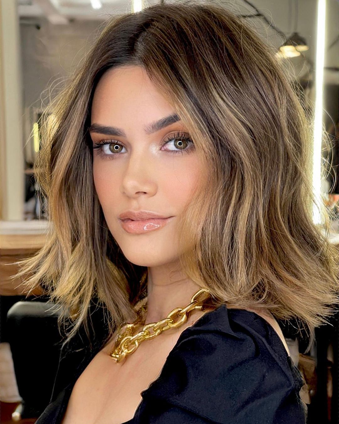 Soft Golden Balayage Short Wigs for Women 100% Human Hair Lace Front Wigs 13×4