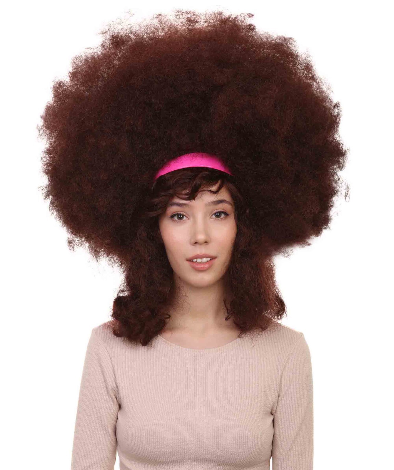 Women’s Super Size Jumbo Afro Wig | Brown Sports Wigs HW-3794