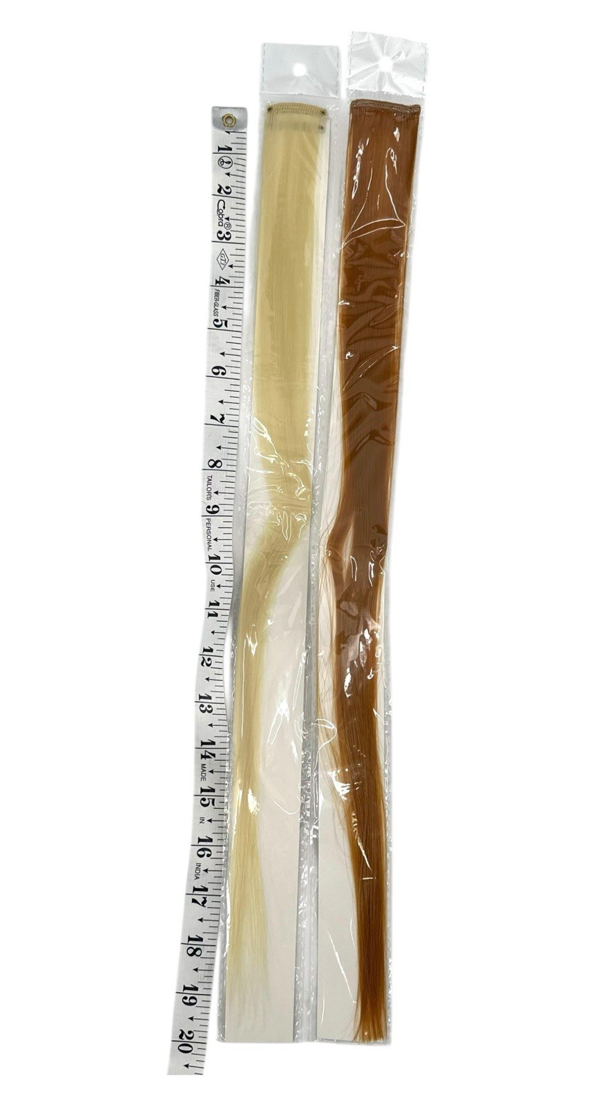 2 Clip-In Straight Hair Extensions 18” Blonde & Auburn New Sealed Pack 1” Wide