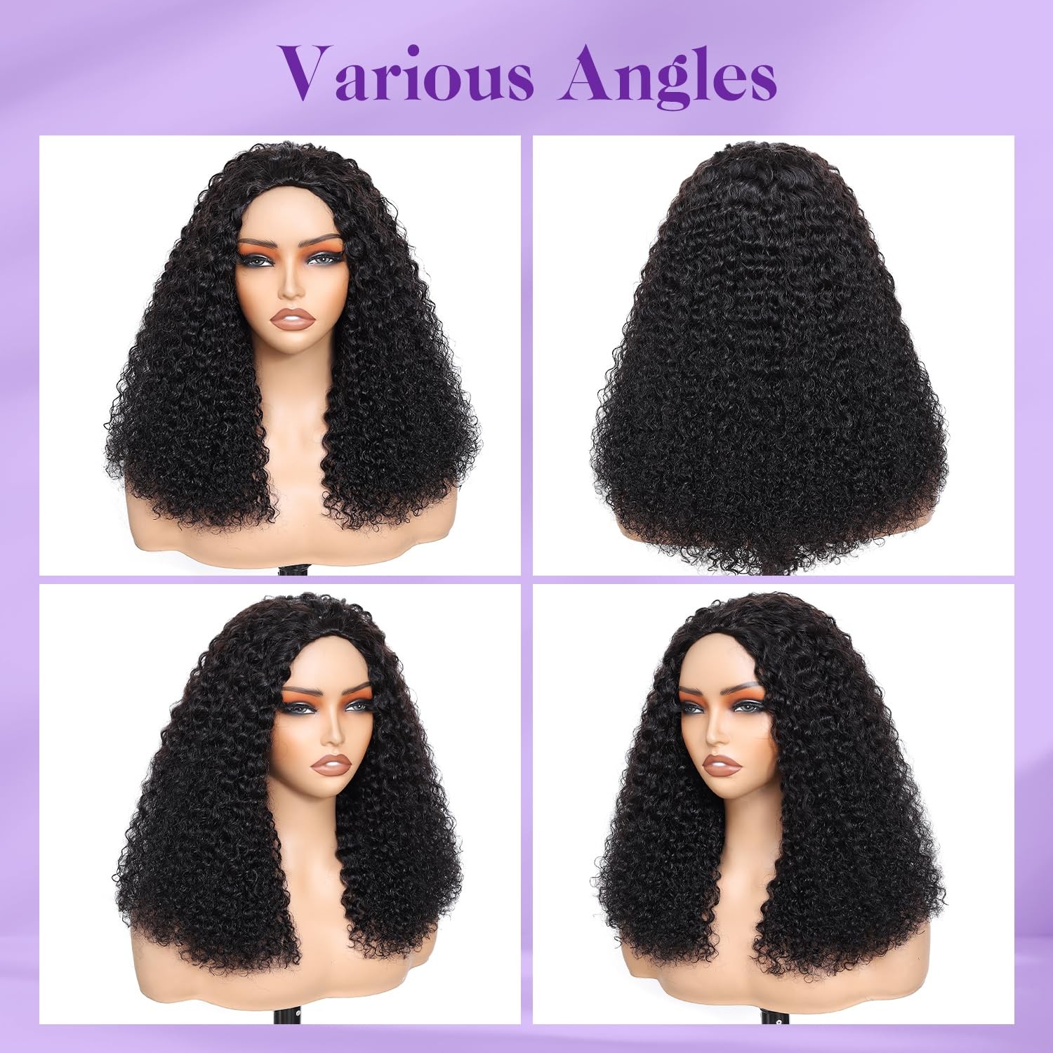 Wigcool Half Wig Human Hair Glueless Wigs Upgrade 3 In 1 Half Wig Drawstring