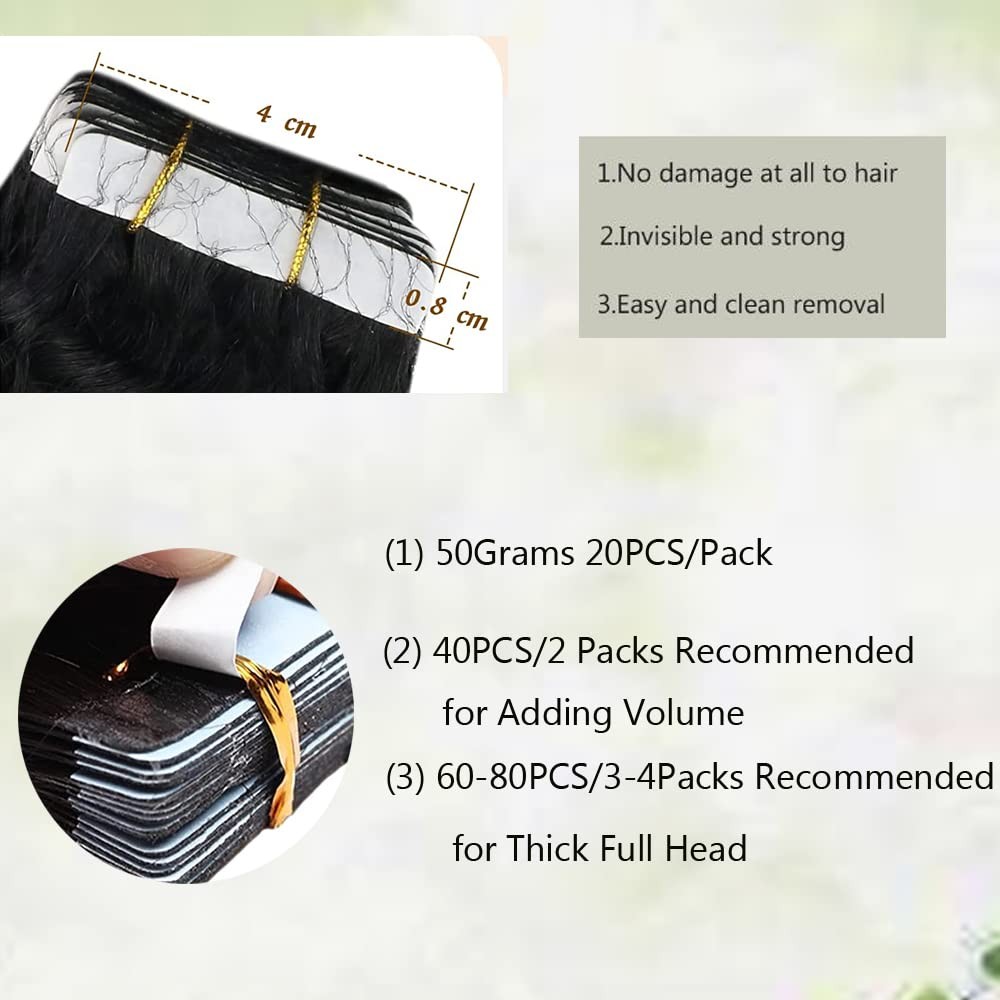 Sunfa Tape In Hair Extensions Real Human Hair Kinky Straight Tape In Remy Hair