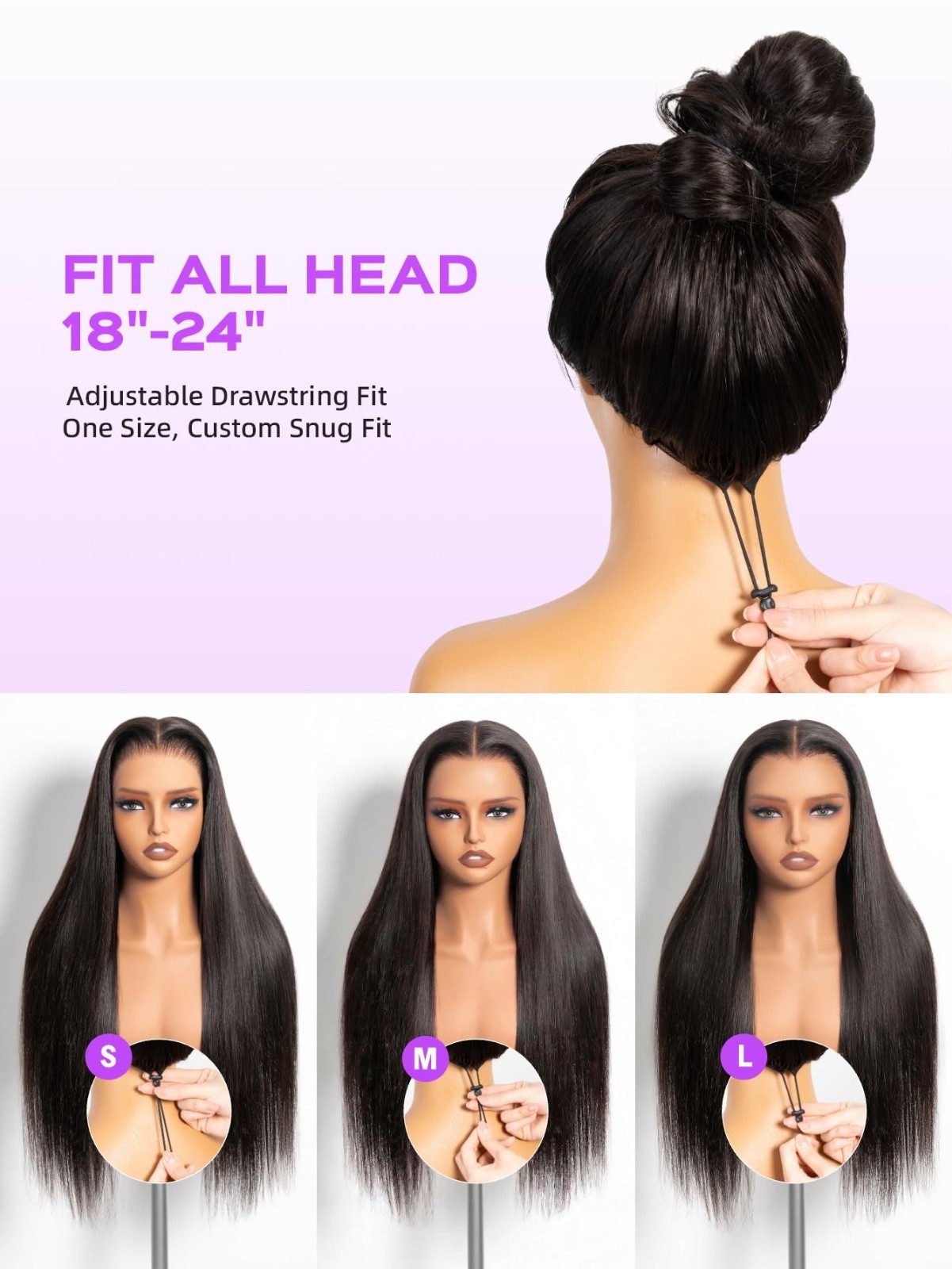 13×6 Lace Front Wig 220% Density Straight Human Hair Pre-Plucked 26″ HD Frontal