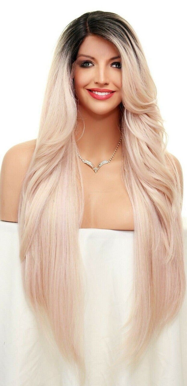 25″ Hairdo Lace Front Deep C-Part Wig TT1B.Rosegold Heat Safe Long Straight