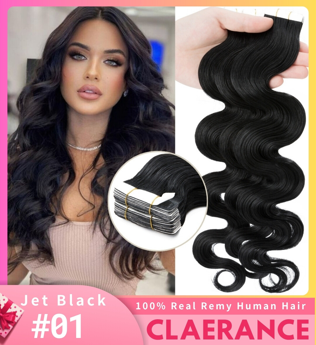 Body Wave 100% Human Hair Remy Virgin Russian Tape In REAL Hair Extensions Soft