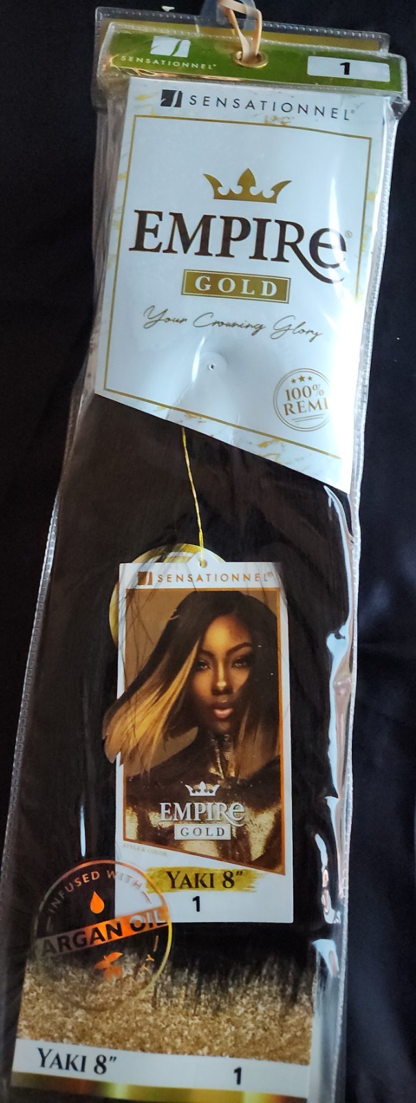 EMPIRE GOLD YAKI SENSATIONNEL 100% HUMAN REMY HAIR SOFT YAKY WEAVE W/ ARGAN OIL