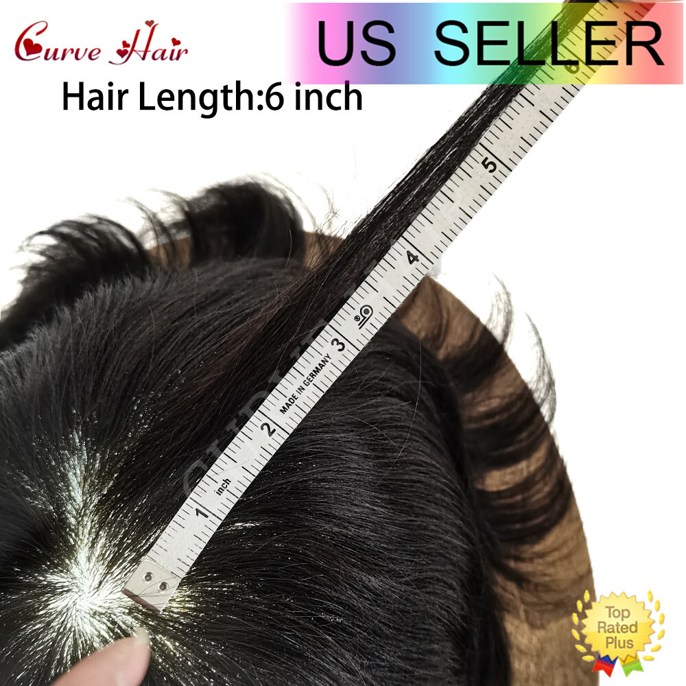 Men Human Hair Piece Replacement Systems Thin Skin Full Poly Toupee Hair Units
