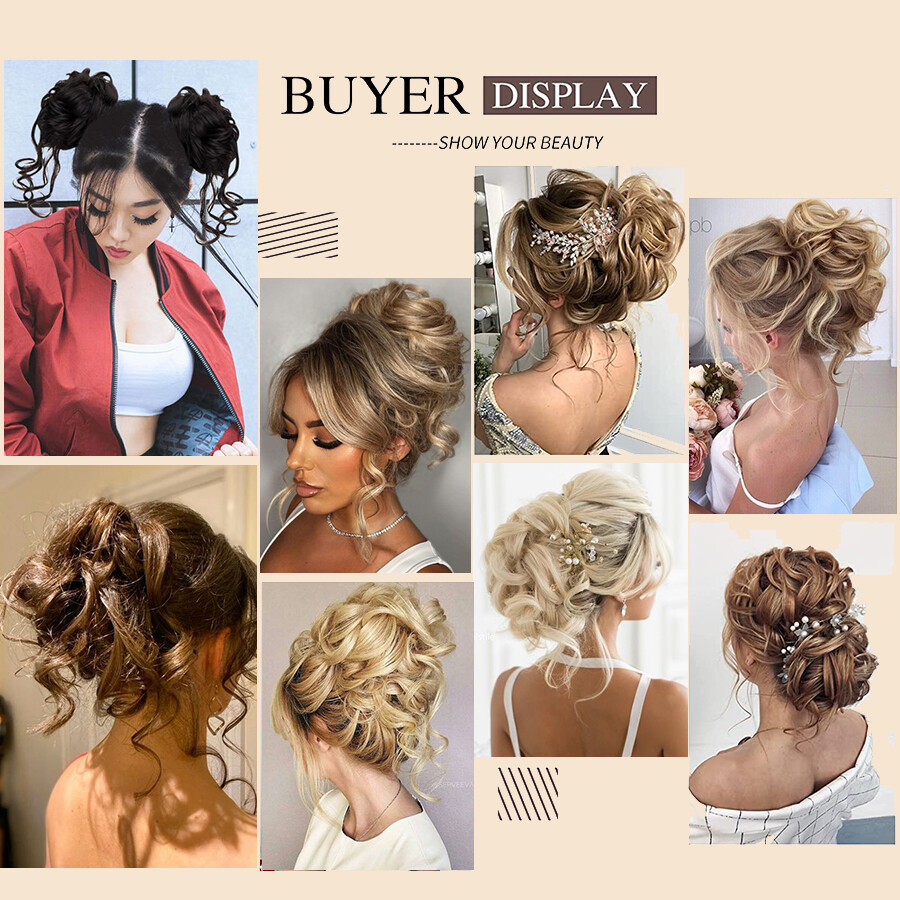 Messy Bun Ponytail Hair Extensions X-THICK Scrunchie Updo Claw Clip Chignon 65g