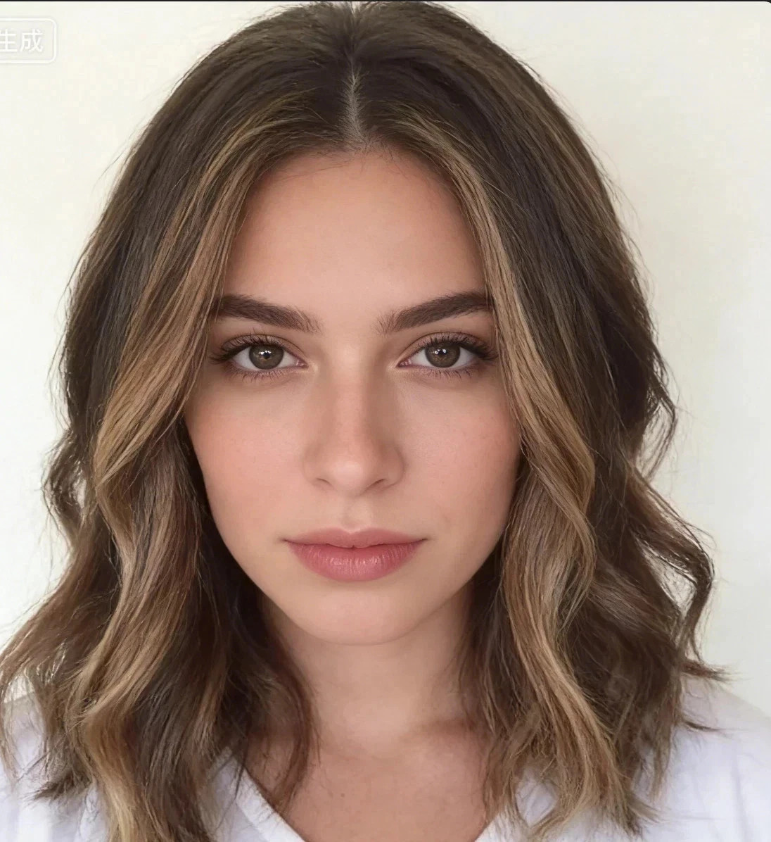 Human Hair New Fashion Beautiful Women’s Natural Brown Wavy Wigs 14 Inch