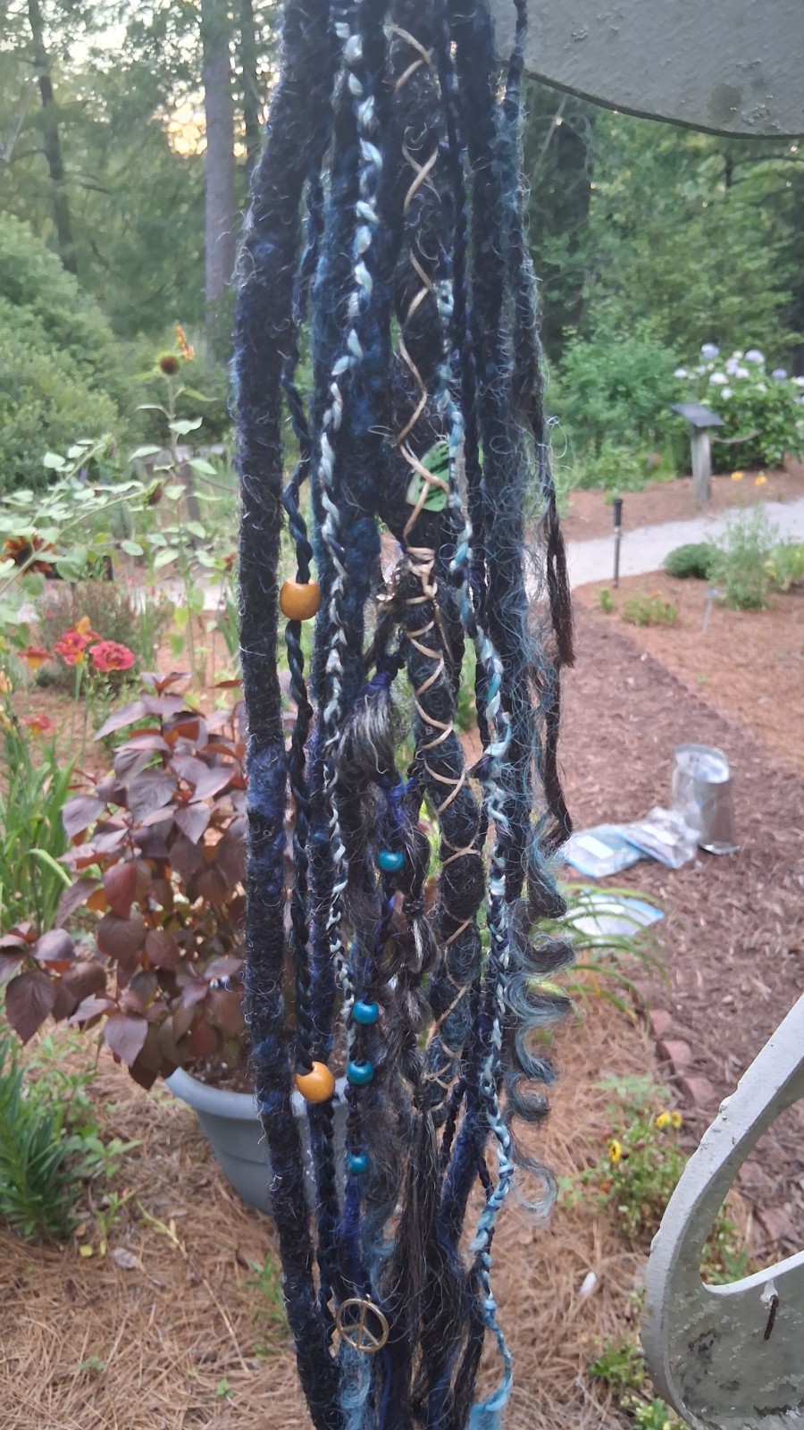 Dreadlock Extensions Hair 0.6 0.8cm Thick Full Handmade 14 burning man Locs set