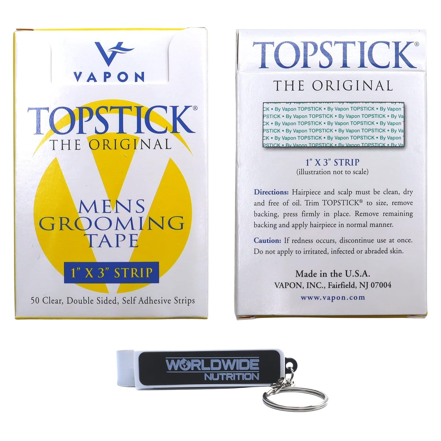 Vapon Topstick – The Original Men’s Grooming Tape – Self Adhesive, Clear, Double
