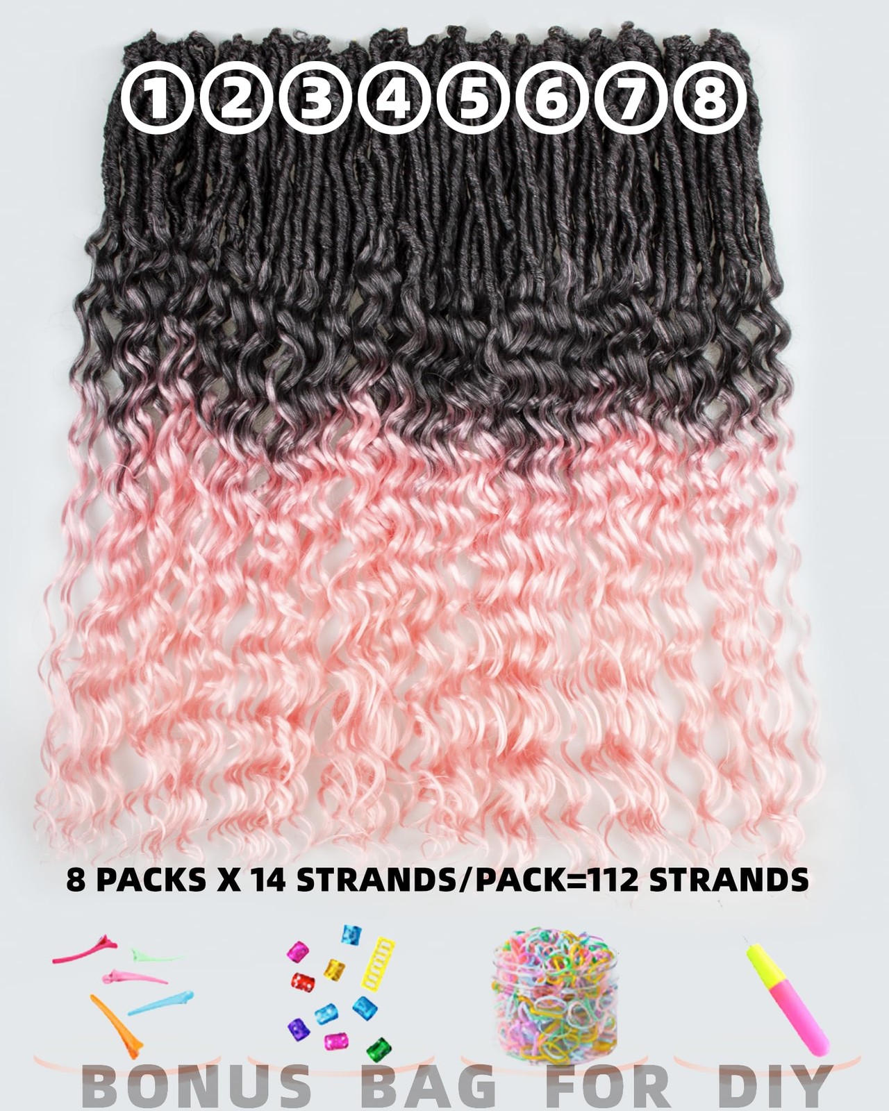 Miss Sula Deep Wave Faux Locs Crochet Hair For Black Women24 Inches 8 Packs 112