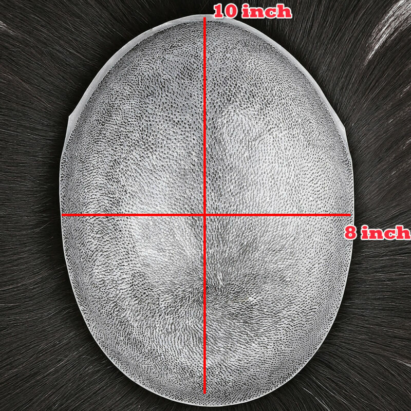 FULL PU Replacement System Mens Toupee Hairpieces Remy Human Hair Skin Poly Wigs