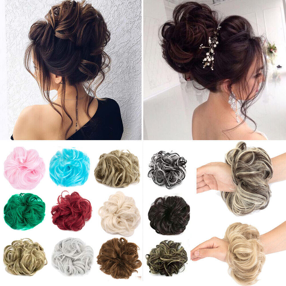 Hair Bun Curly Ponytail Scrunchie Claw Comb Messy Extensions Natural Hair Piece