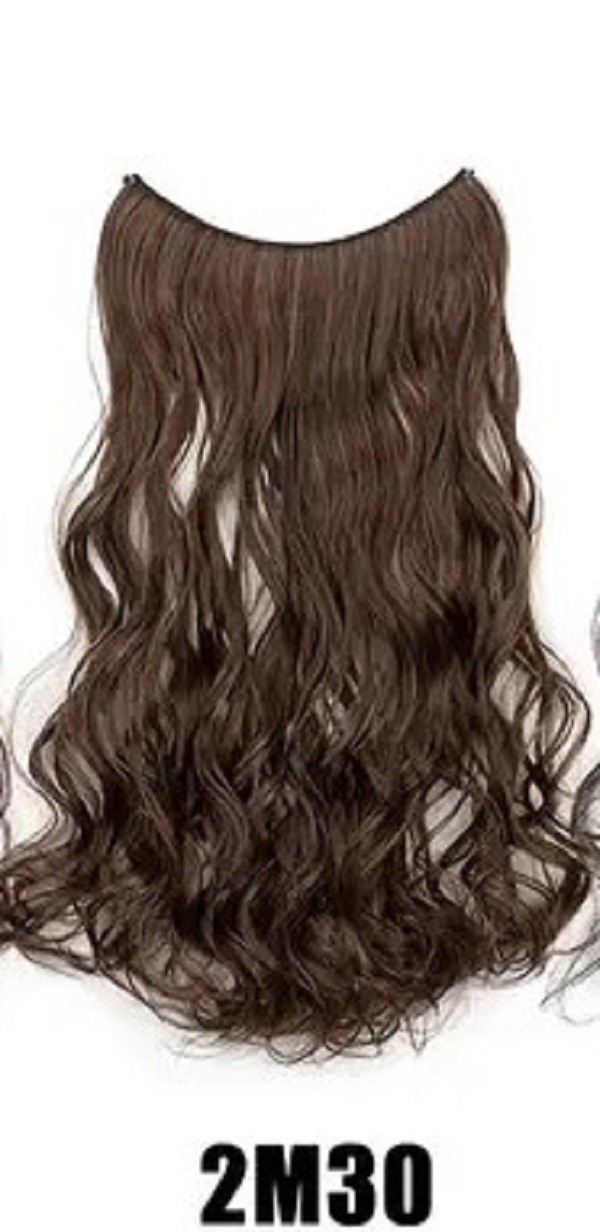 V Shape Weft One Piece Thick Hair Extension Clip In Natural looking Dark Brown