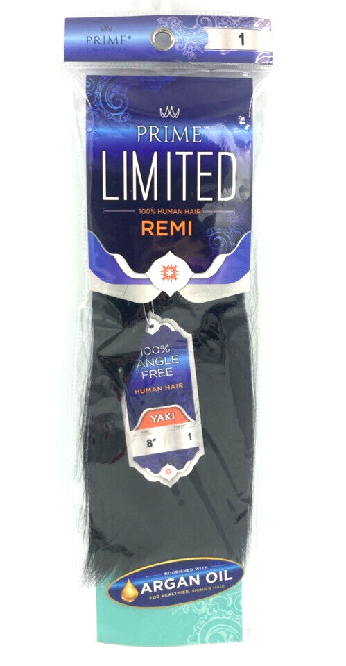 REMI YAKI – 100% HUMAN REMY HAIR SOFT YAKY WEAVE W/ ARGAN OIL 8″ – Color #1