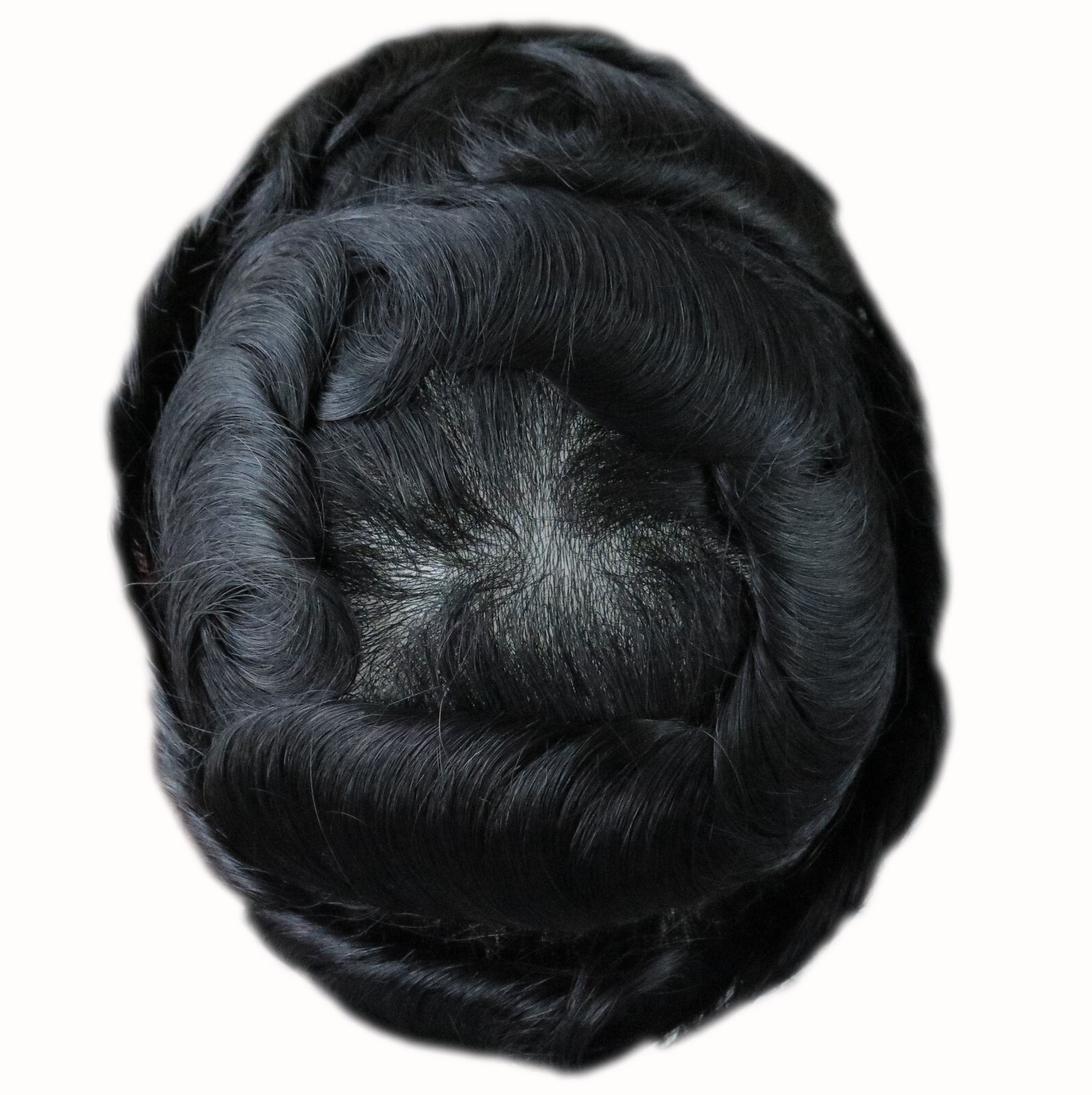 Toupee For Men Human Super Thin Skin V Looped Men Hairpieces Wig Black Colored