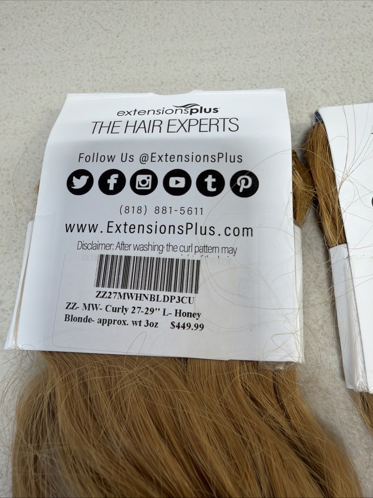 Extensions Plus ZIG ZAG curly Wefts 27-29in Honey Blonde