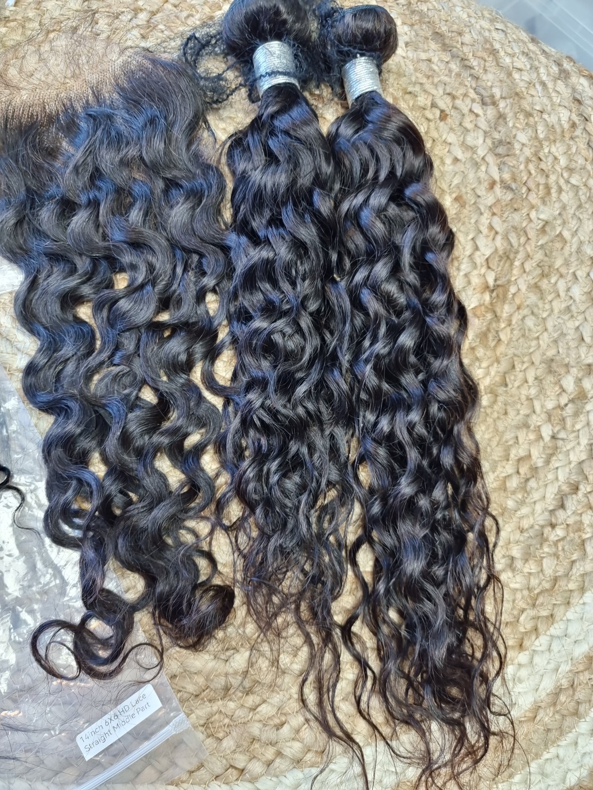 12A PERUVIAN VIRGIN HUMAN HAIR 22+24&18INCH 5X5 HD LACE CLOSURE WATER WAVES 260g