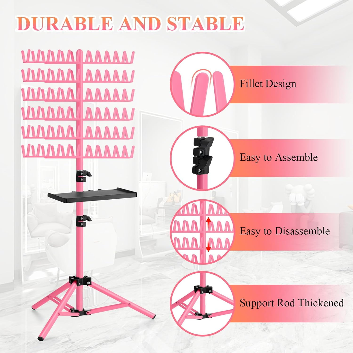 Braiding Hair Rack Height Adjustable 144 Pegs Braiding Rack Hair Extension Ho…