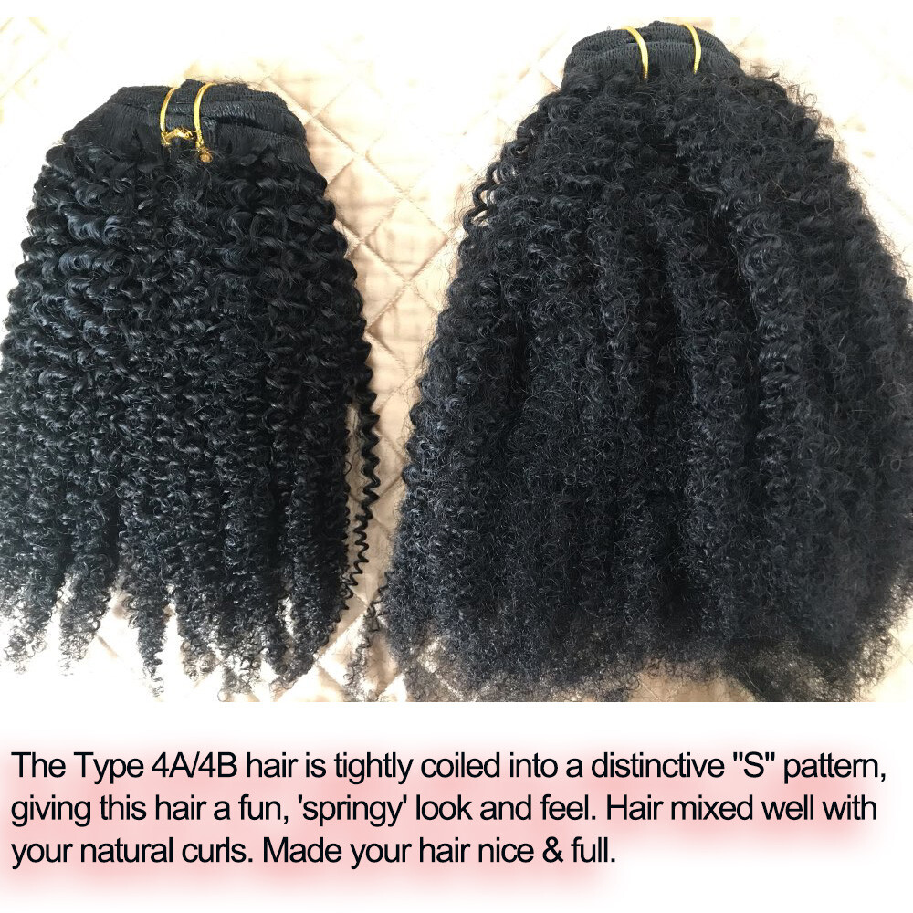 Big Thick Afro Kinky Curly Hair Clip In Human Hair Extensions Black Brown Blonde