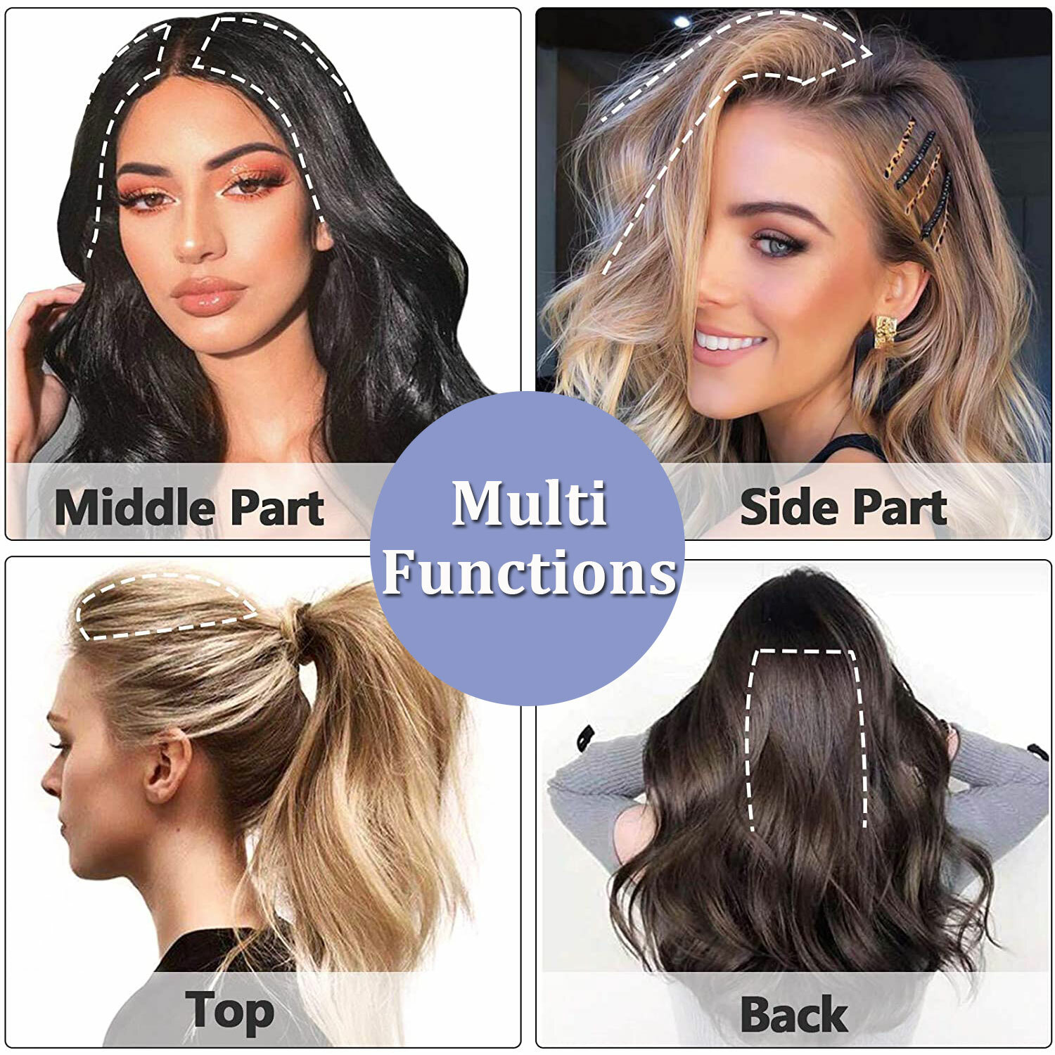 4″-12″ Short Hair Pad Clip In Real Remy Human Hair Extensions One Piece Blonde Q