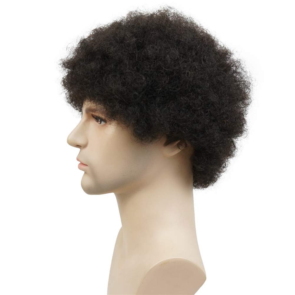 Afro Short Curly Wigs 100% Human Hair Wig for Black Women or Men African America