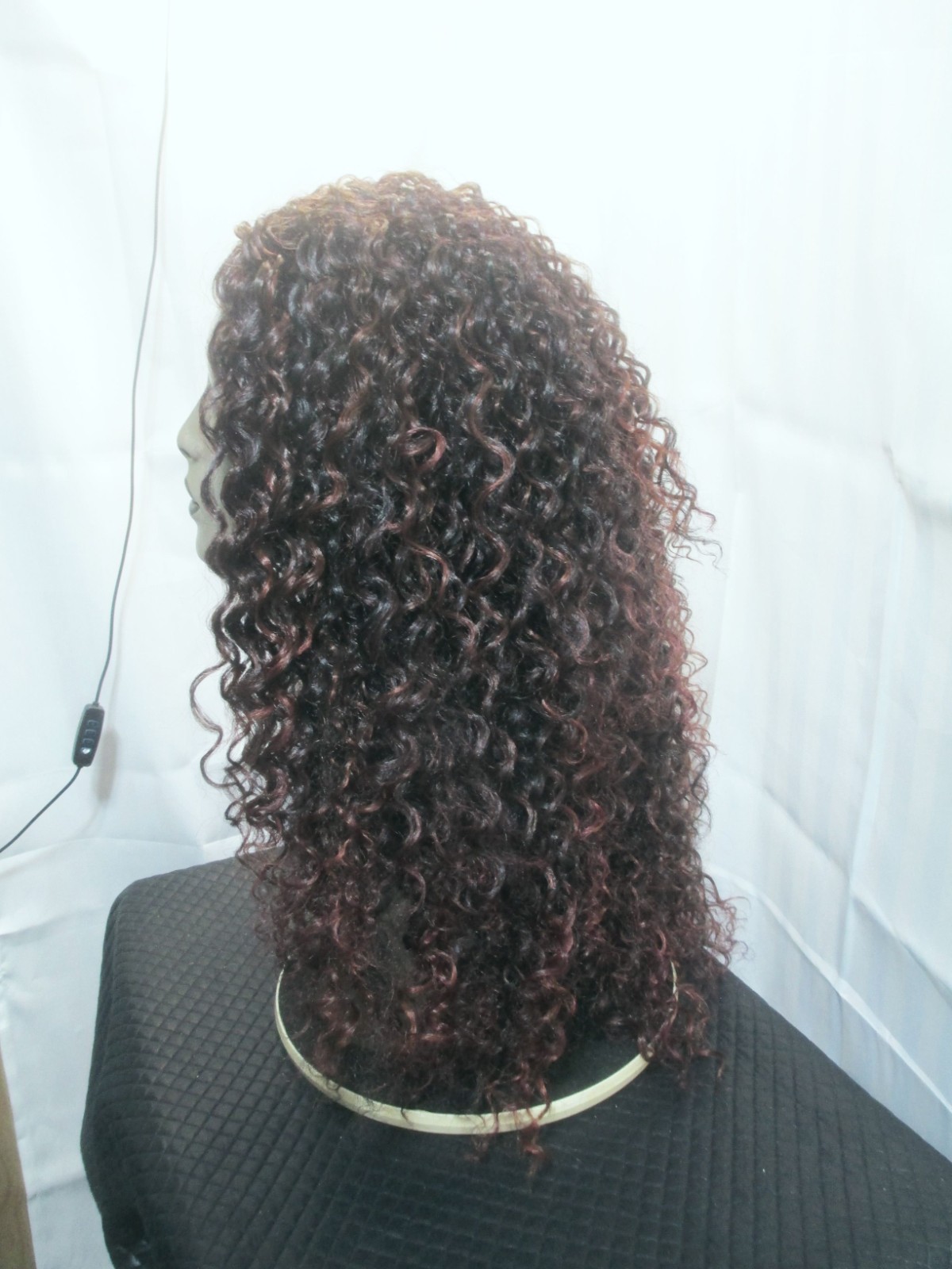 Outre converti-cap wig, long afro style black w/dark burg highlights NEW