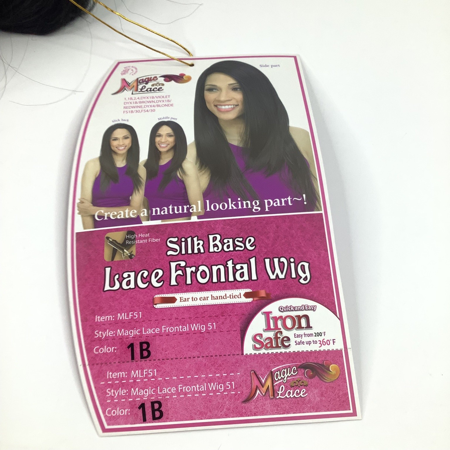 Magic Lace MLF51 Silk Base Lace Frontal Wig 1B Off Black Straight
