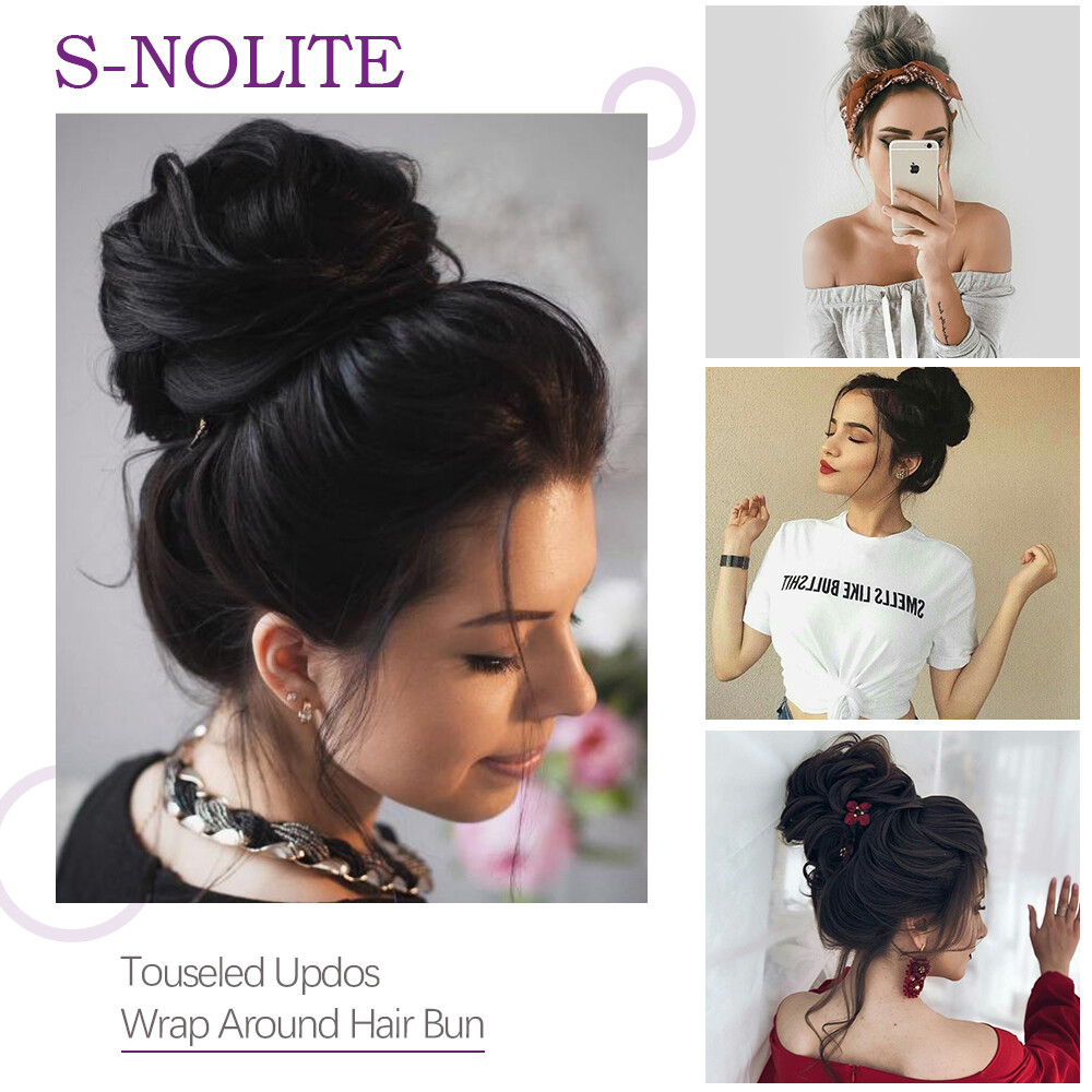 Curly Messy Bun Hair Piece Scrunchie Natural Updo Extensions Real as human THICK