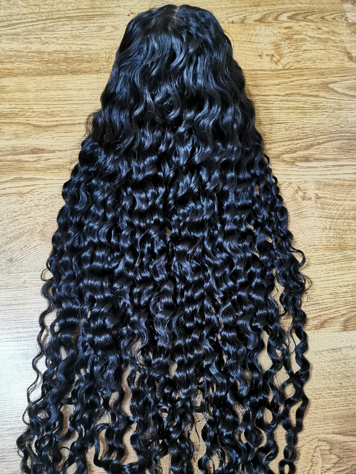 Custom High Quality Sexy Deep Curly 26” Virgin Human Hair Wig 1B
