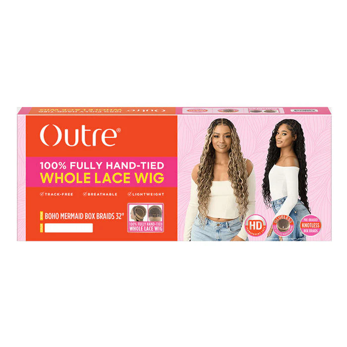 Outre 100% Full Hand Tied Glueless HD Lace Wig – BOHO MERMAID BOX BRAID 32″