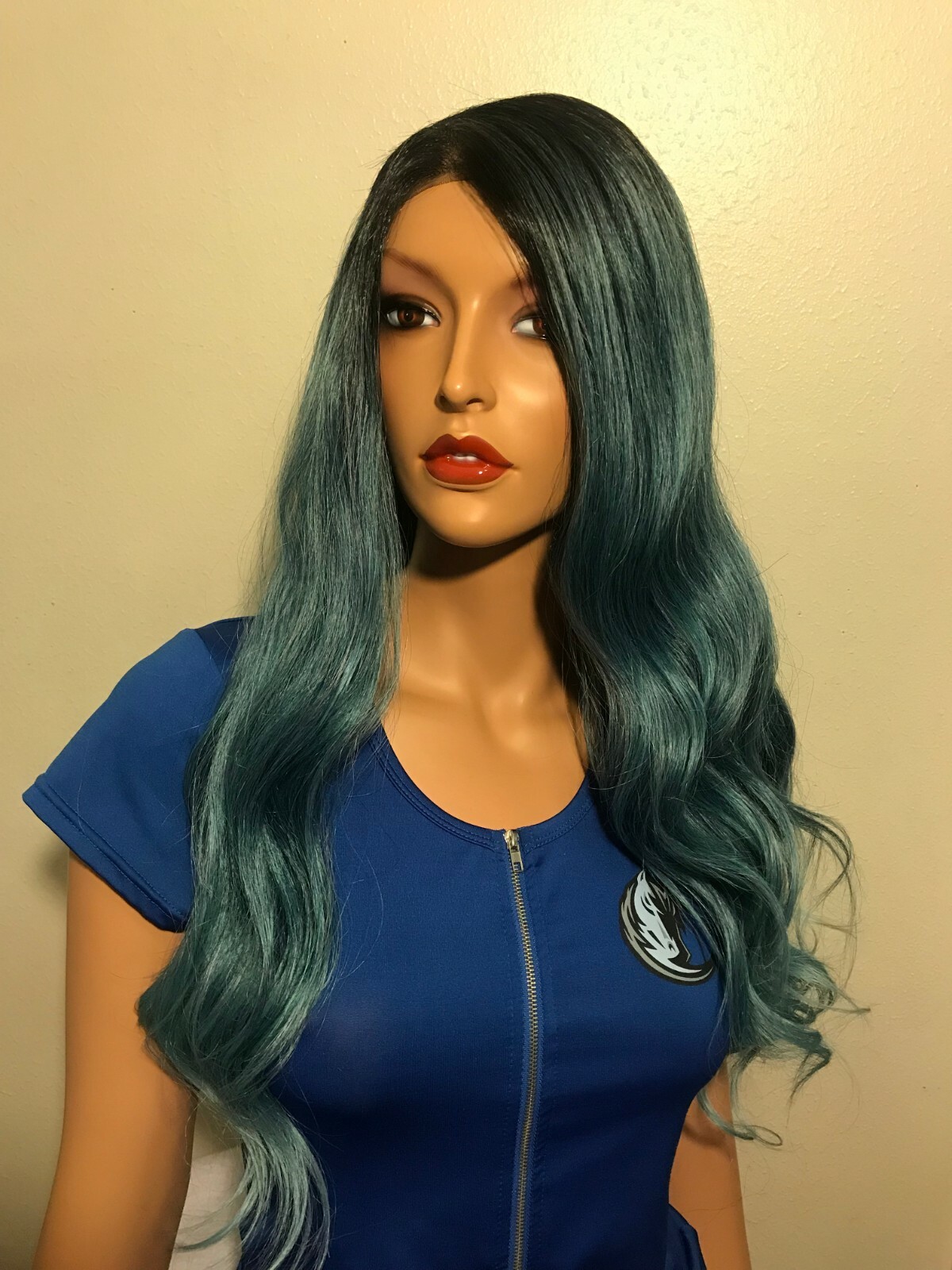 NWT SIS 360 Lace Free Part Remy Fiber Multi Color Long Wavy Lace Front Wig