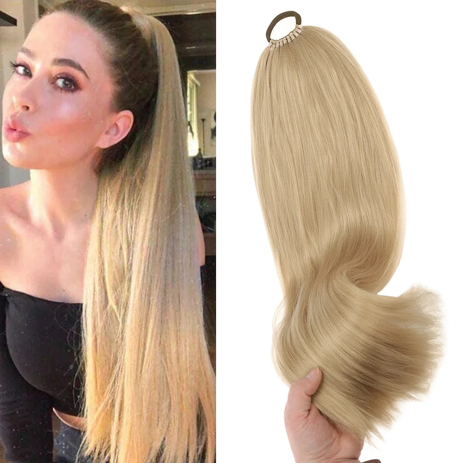 18-32inch Fake Hair Long Flexible Synthetic Ponytail Extension Hairpieces