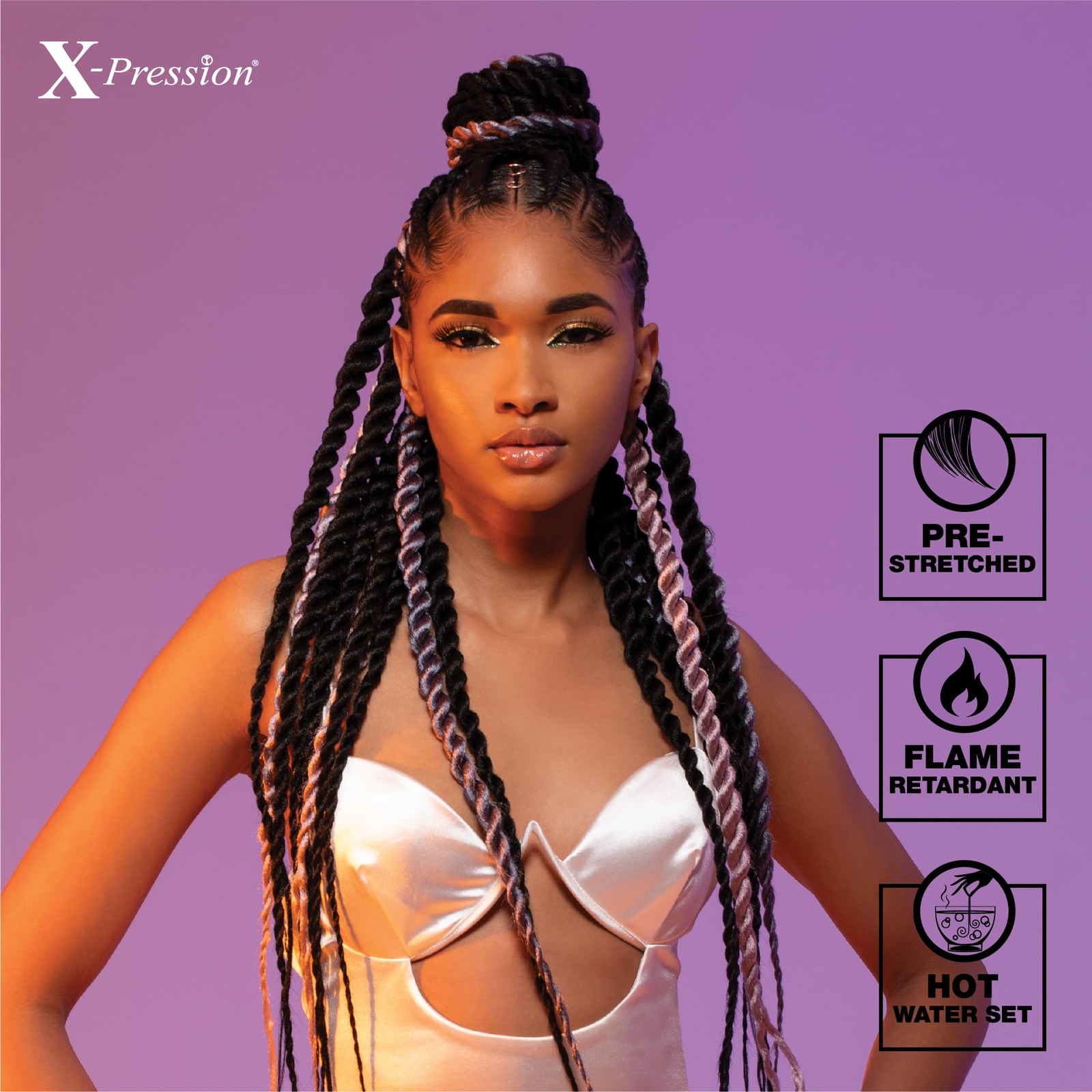 Sensationnel X PRESSION 5 Pack Pre Stretched Flame Retardant Braiding Hair