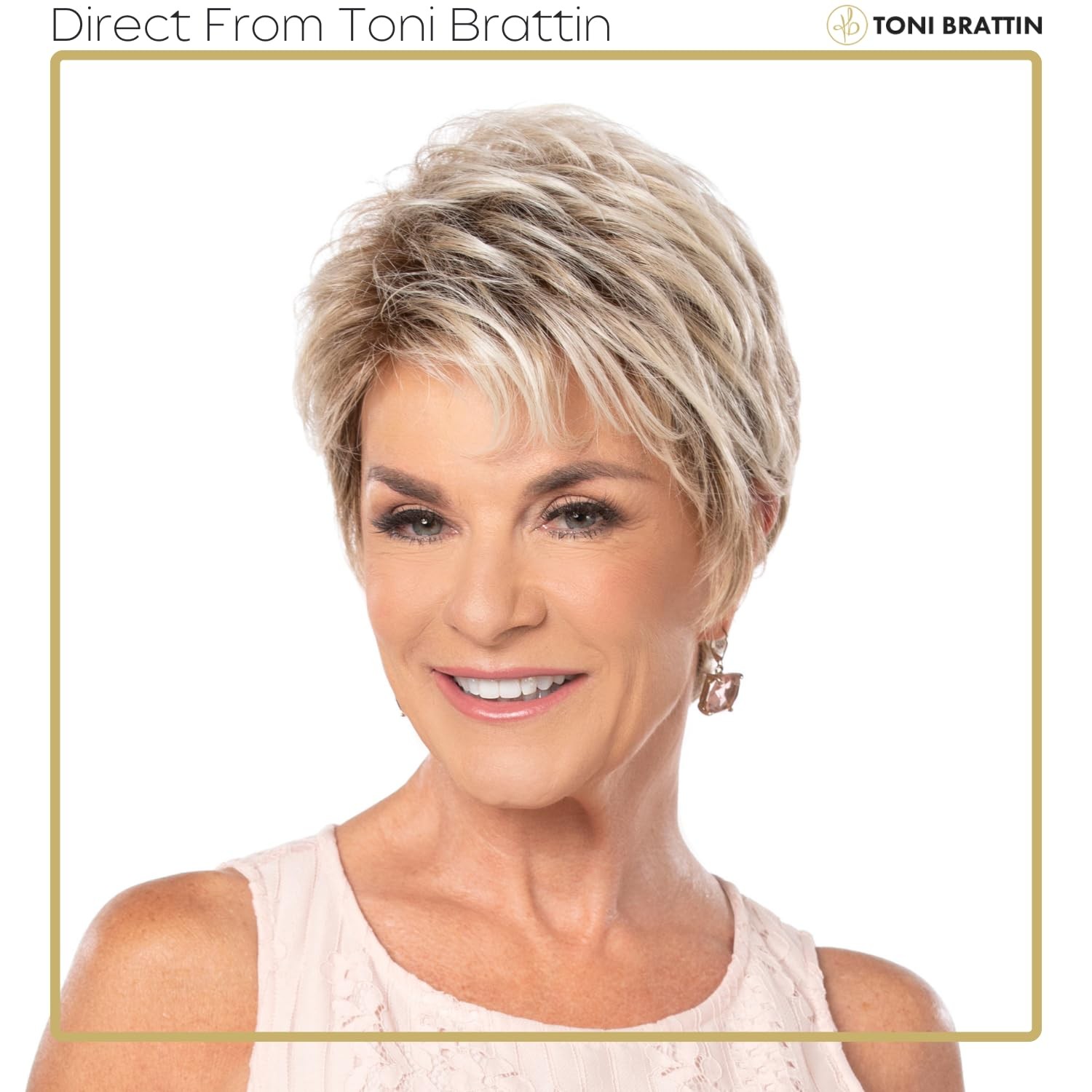 Toni Brattin Angelic Wig – Medium Blonde Short Textured Waves Regular Size