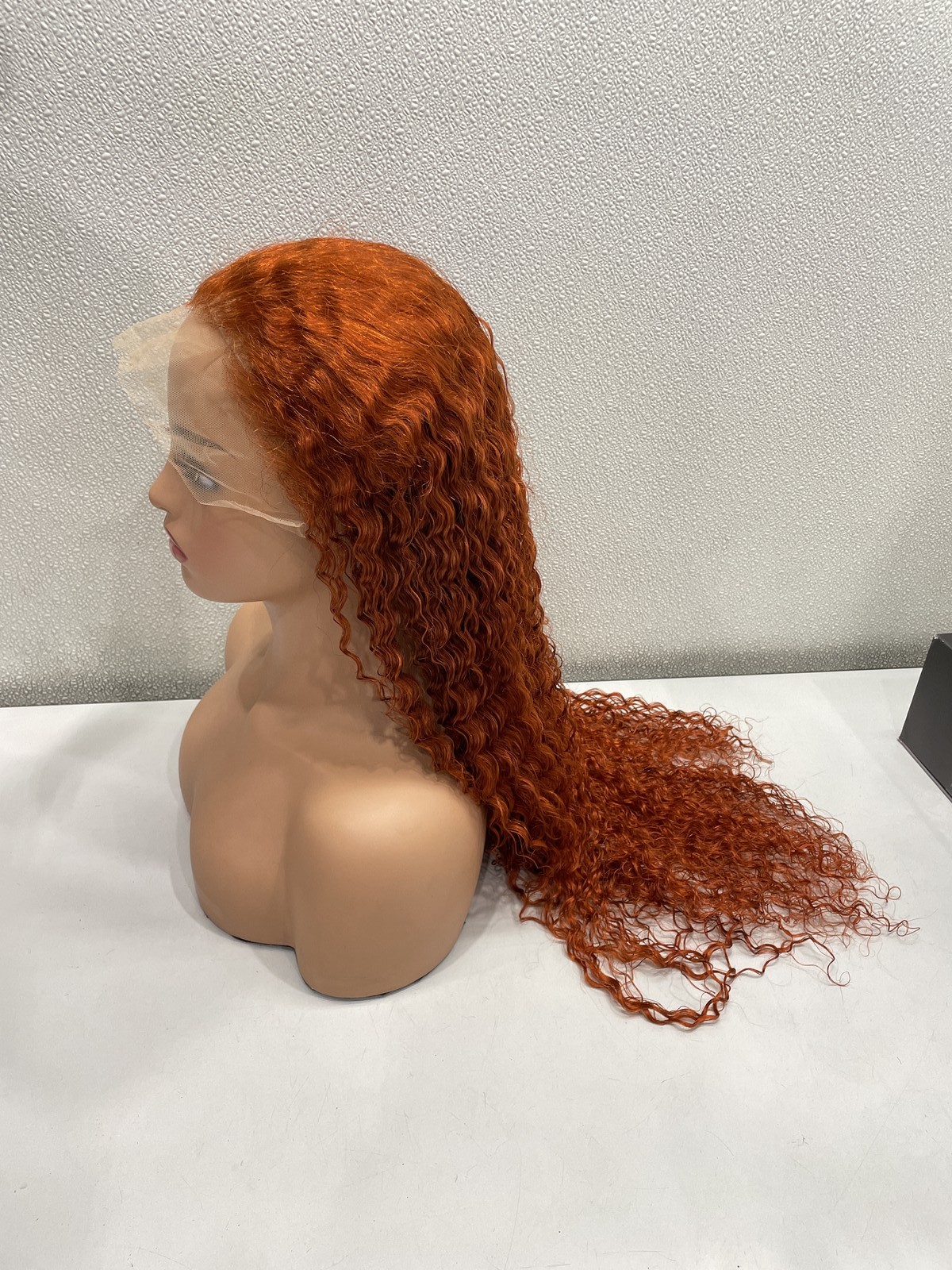 Ginger Curly Human hair Blend Glueless 13×6 Lace Wig 30″