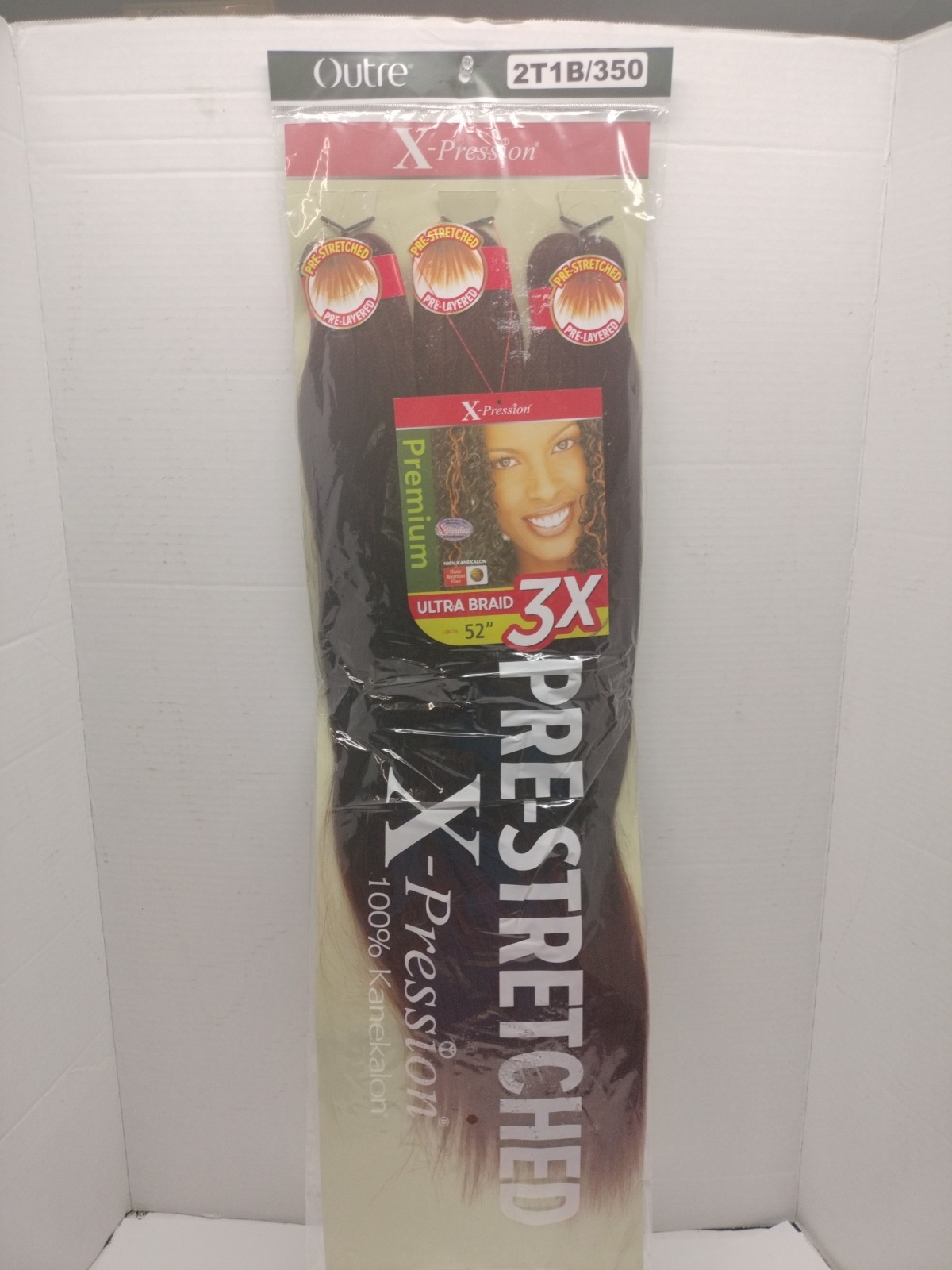 2 Outre X-pression 52″ Hair Extensions Ultra Braid Pre-Stretched 2T1B/350