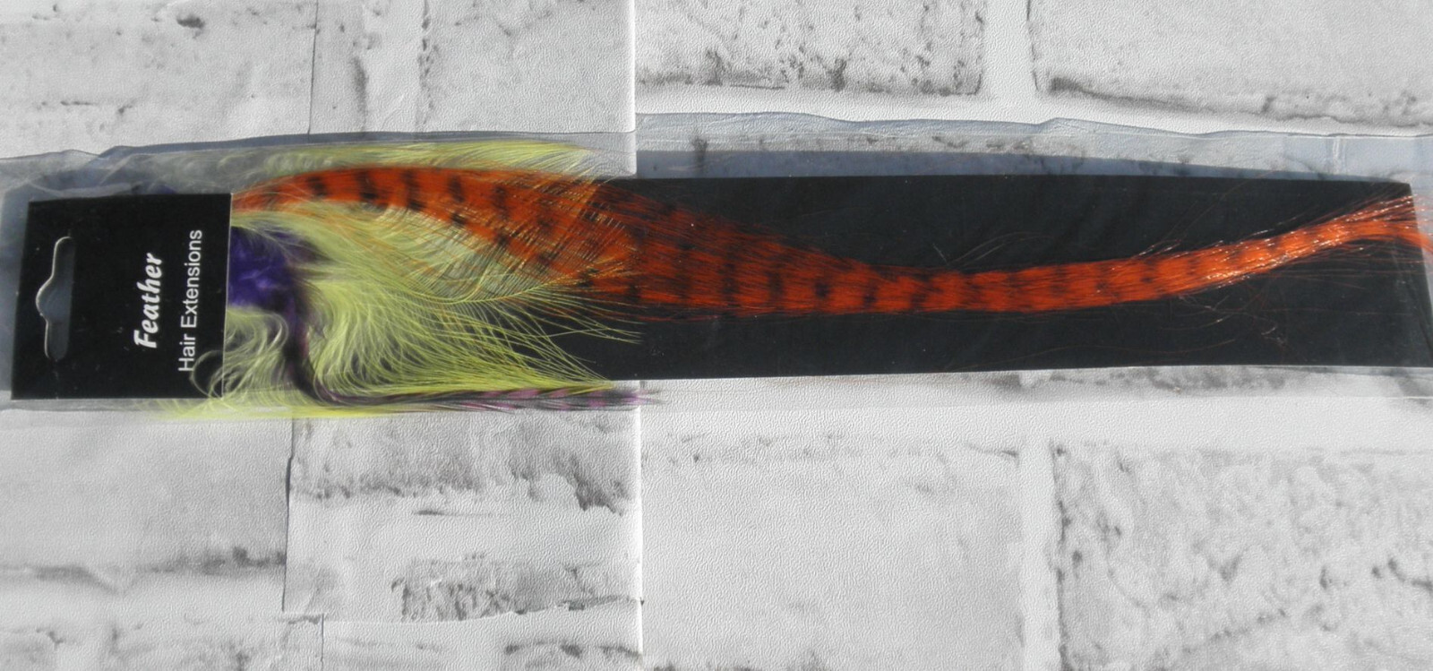 NEW SYNTHETIC FEATHER HAIR EXTENSION (ORANGE, YELLOW, PURPLE) 11″ LONG #5