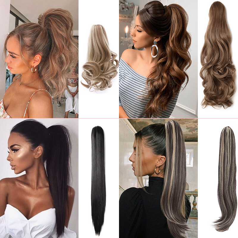 Jaw Claw Ponytail Thick Clip In Hair Extension Pony Tail Hairpiece Real As Human