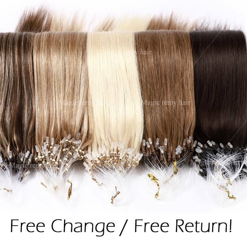 300S THICK Russian Human Remy Loop Micro Ring Tips Beads Hair Extensions Blonde