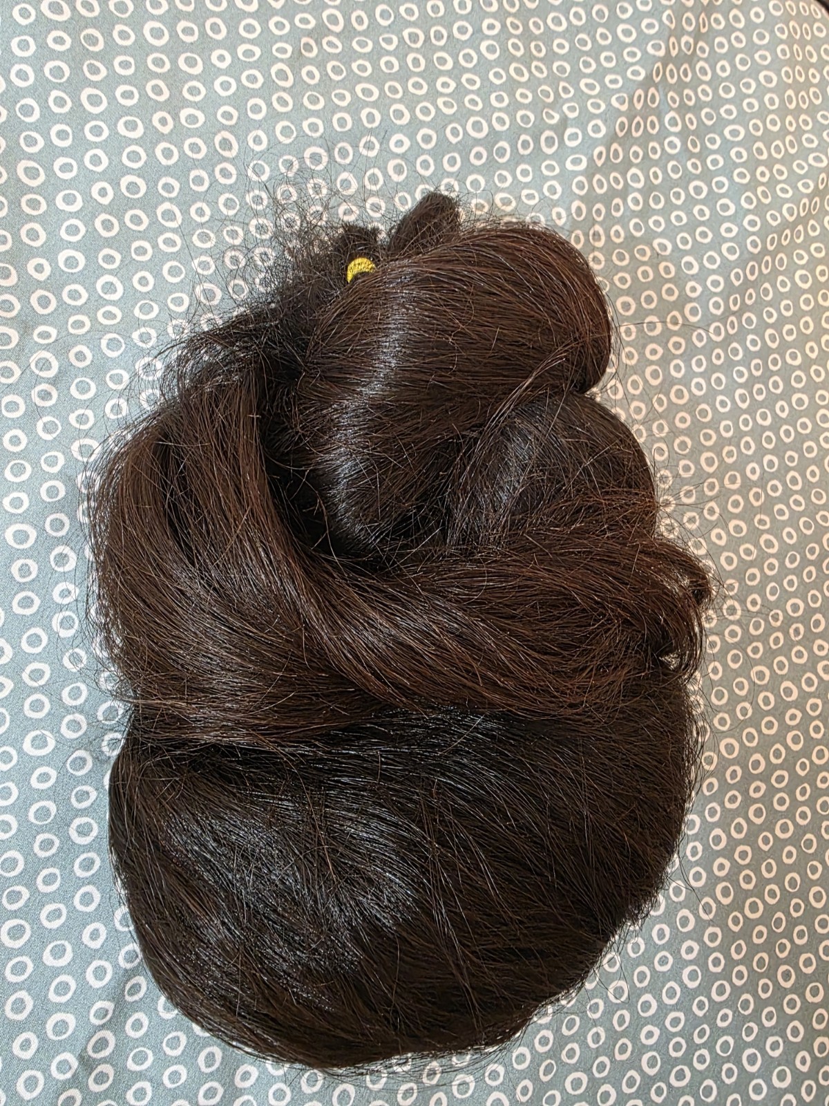 Human Hair super thick ponytail Straight Dark 50 inches 370 grams