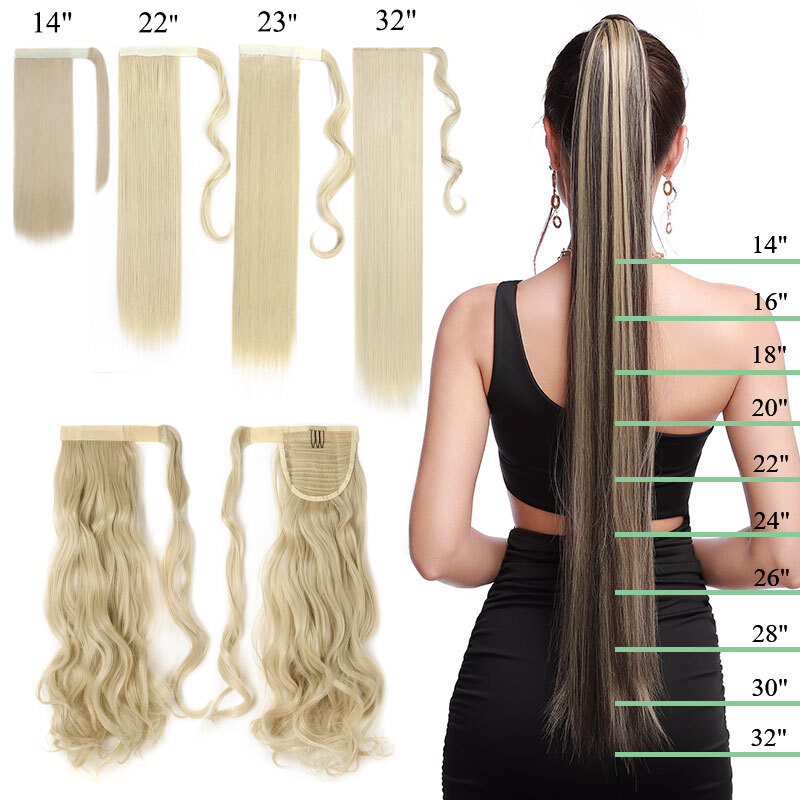 100% Real Long/Short Wrap Around Ponytail Clip in as Human Pony Tail Extensions
