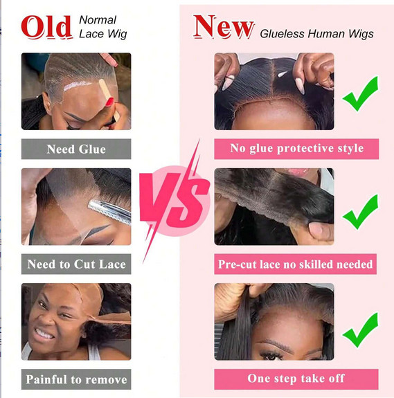 5×5 Deep Wave Transparent Lace Wigs Natural Color Quickly Put OnH uman Hair