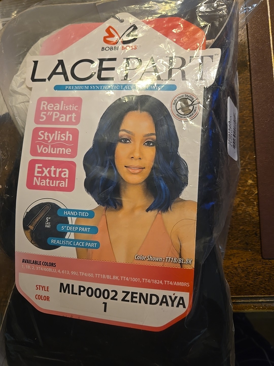 Bobbi Boss Premium Synthetic Lace Part Wig – MLP0002 ZENDAYA Color 1 BLACK