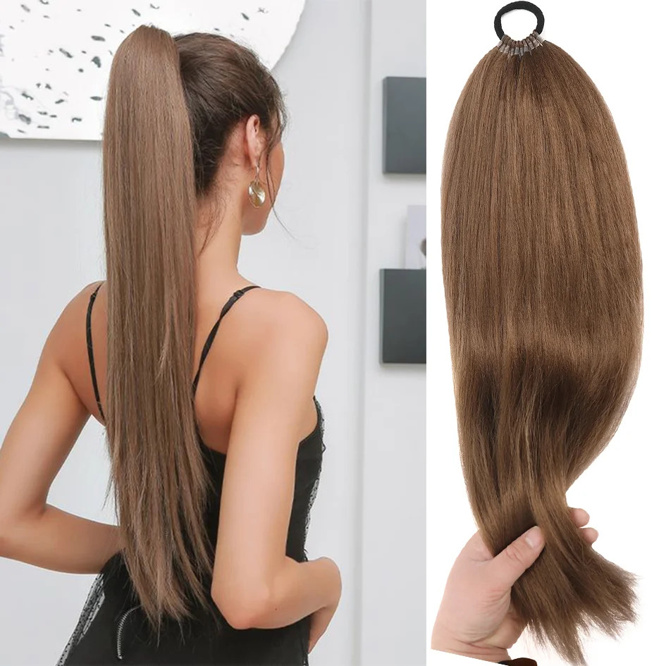 18-32inch Fake Hair Long Flexible Synthetic Ponytail Extension Hairpieces