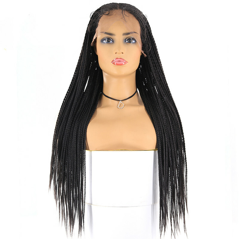 Long Micro Box Braids 13X4 Lace Front Wig Braided Wigs with Baby Hair for Women