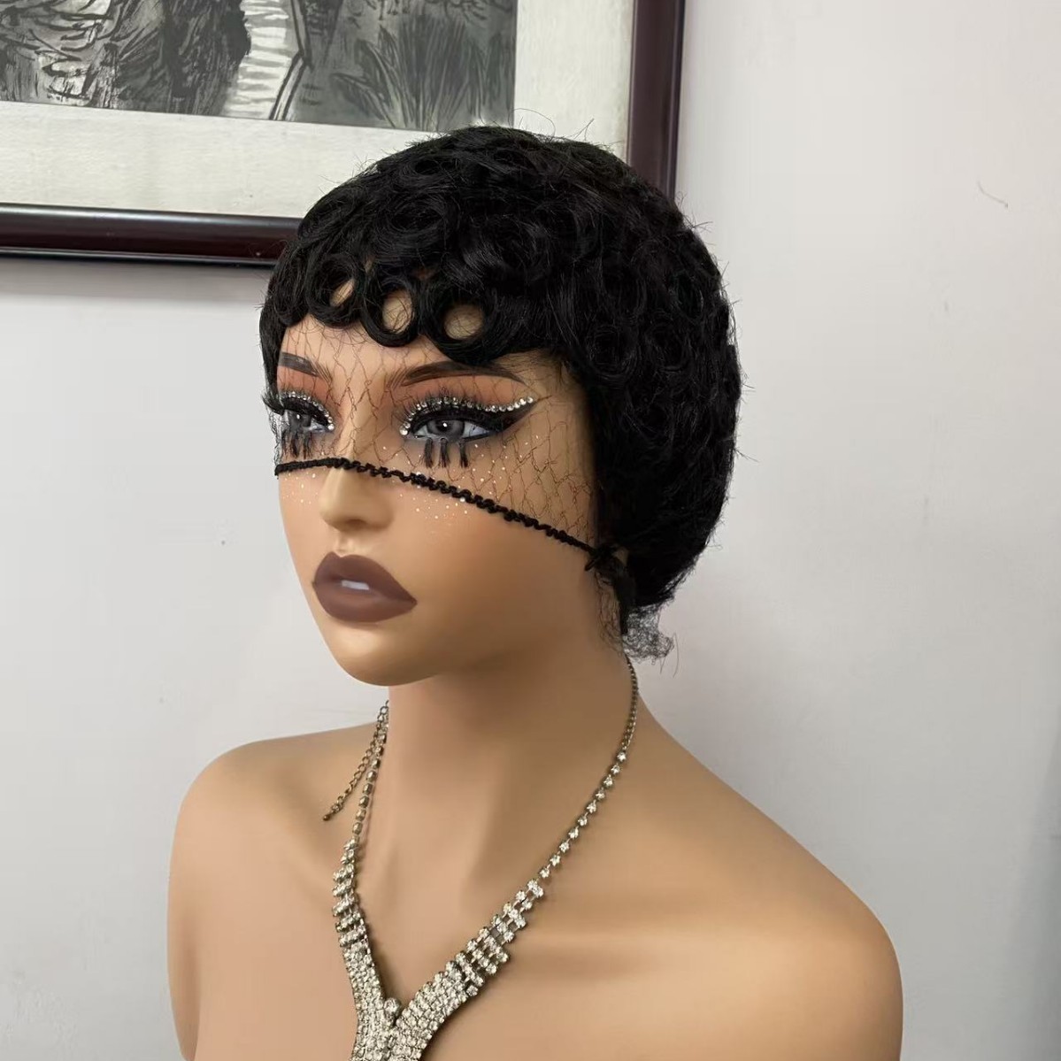 6″ Short Curly Pixie Cut Wig 100% Human Hair Machine Made Afro Kinky