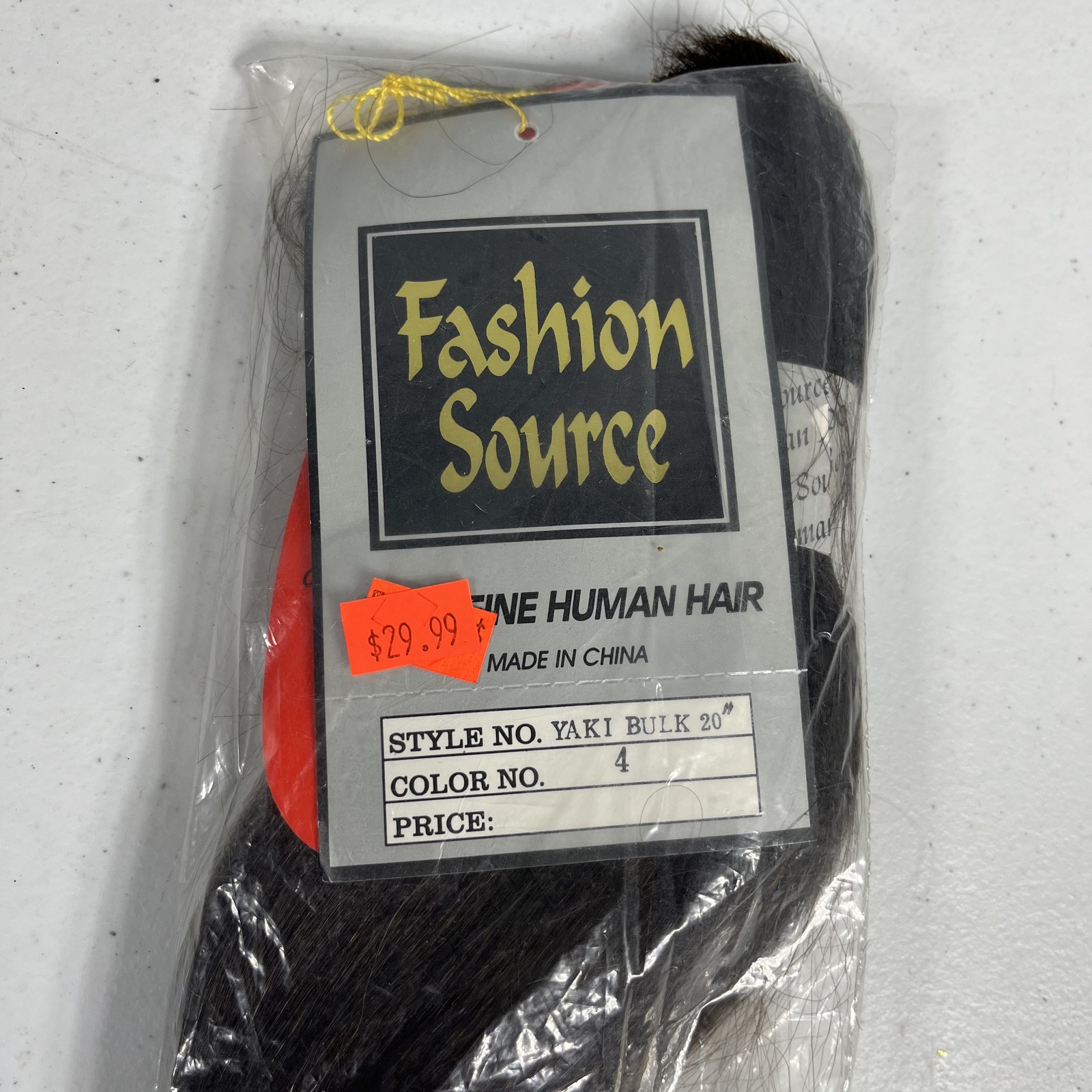 Fashion Source 100% Human Hair Yaki Bulk 20″ Dark Brown Color 4 Extensions New