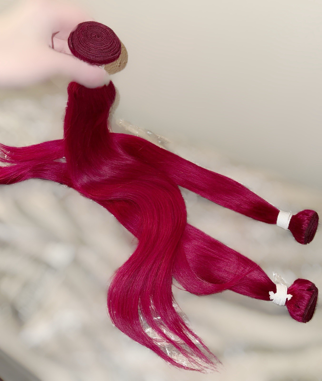 100% 1 Donor Only Human Hair,3 Bundle Pack,Bright,Deep Red, 22,24,26 Inch